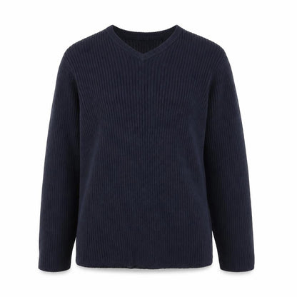 Chaps Men's Blue Cotton V-Neck Knit Jumper Size L