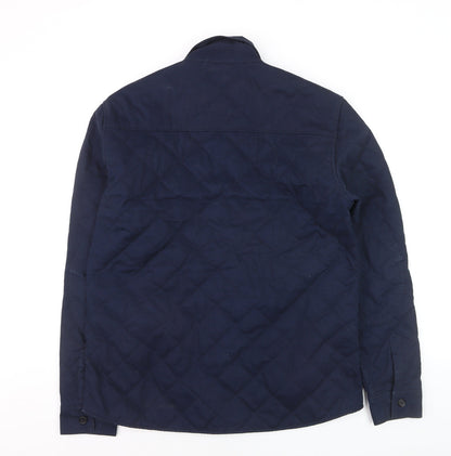 Firetrap Men's Blue Quilted Button-Up Shirt Jacket XL