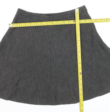 Tahari Women's Grey Wool Blend Knit A-Line Skirt Size S