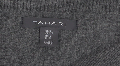 Tahari Women's Grey Wool Blend Knit A-Line Skirt Size S