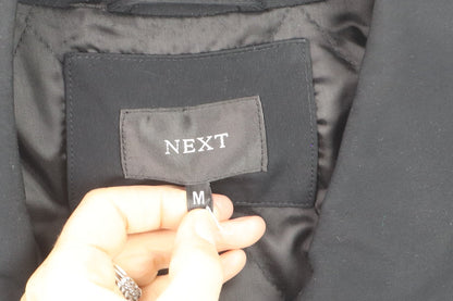 Next Men's Black M Overcoat Cotton Blend Lined Long Jacket
