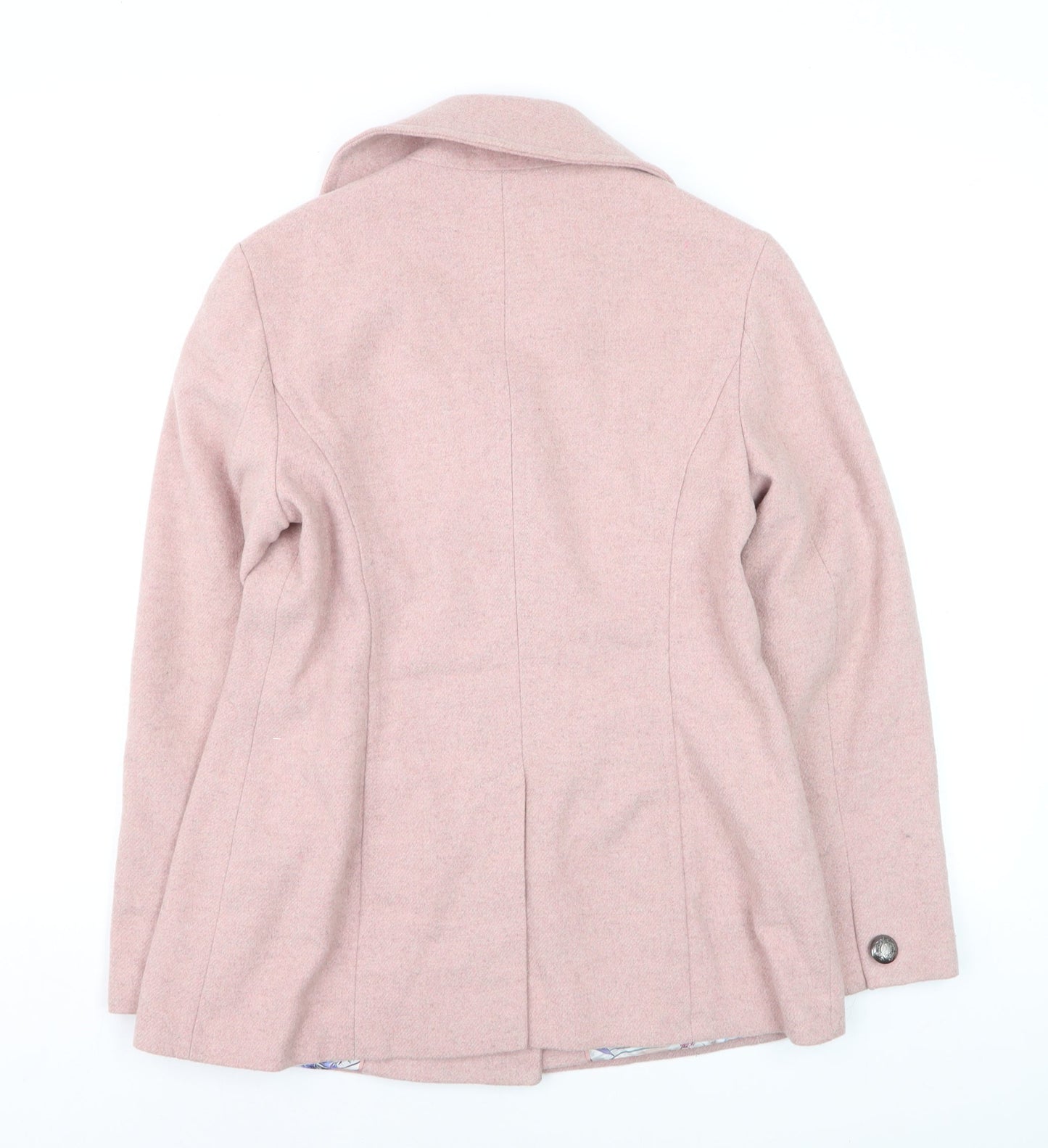 Marks and Spencer Per Una Women's Pink Wool Blend Pea Coat UK 12