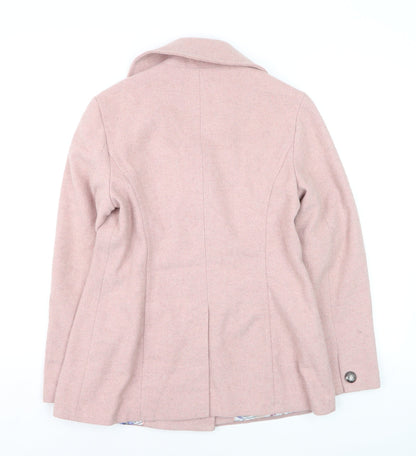 Marks and Spencer Per Una Women's Pink Wool Blend Pea Coat UK 12