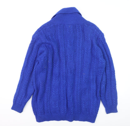 Franco Valeri Womens Blue Mohair Cable Knit Cardigan Size S