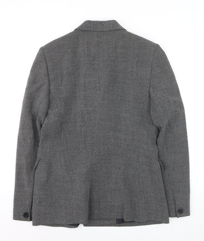 Planet Women Grey Wool Blend Double-Breasted Blazer UK 10