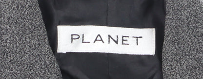 Planet Women Grey Wool Blend Double-Breasted Blazer UK 10