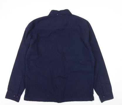 Ocean Coast Men's Blue Cotton Button-Up Long Sleeve Shirt Size M