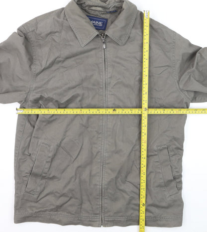 Maine New England Men’s Grey Cotton Twill Full Zip Jacket M