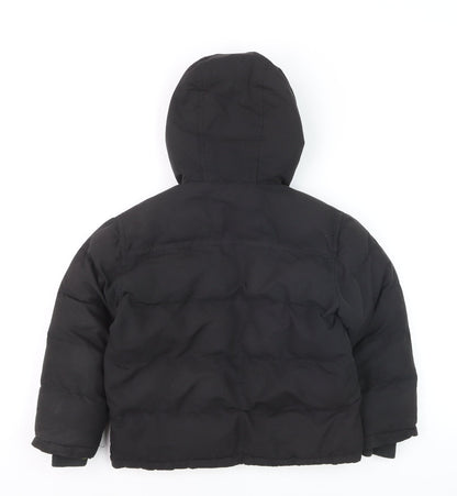 CAT Boys Black Hooded Puffer Jacket 4-5 Years Winter Insulated Coat