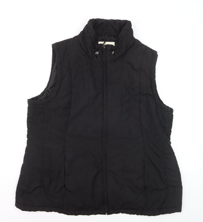 BHS Womens Black Size 22 Lined Puffer Bodywarmer Vest