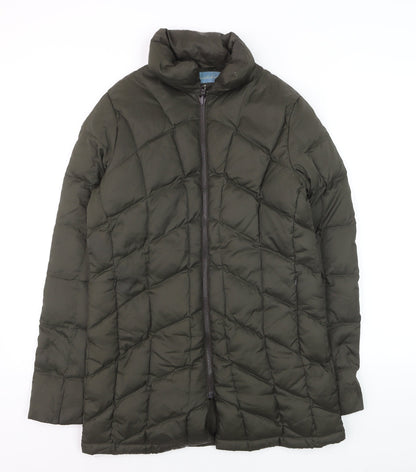WindRiver Women’s Green Puffer Jacket Small Petite Down Insulated