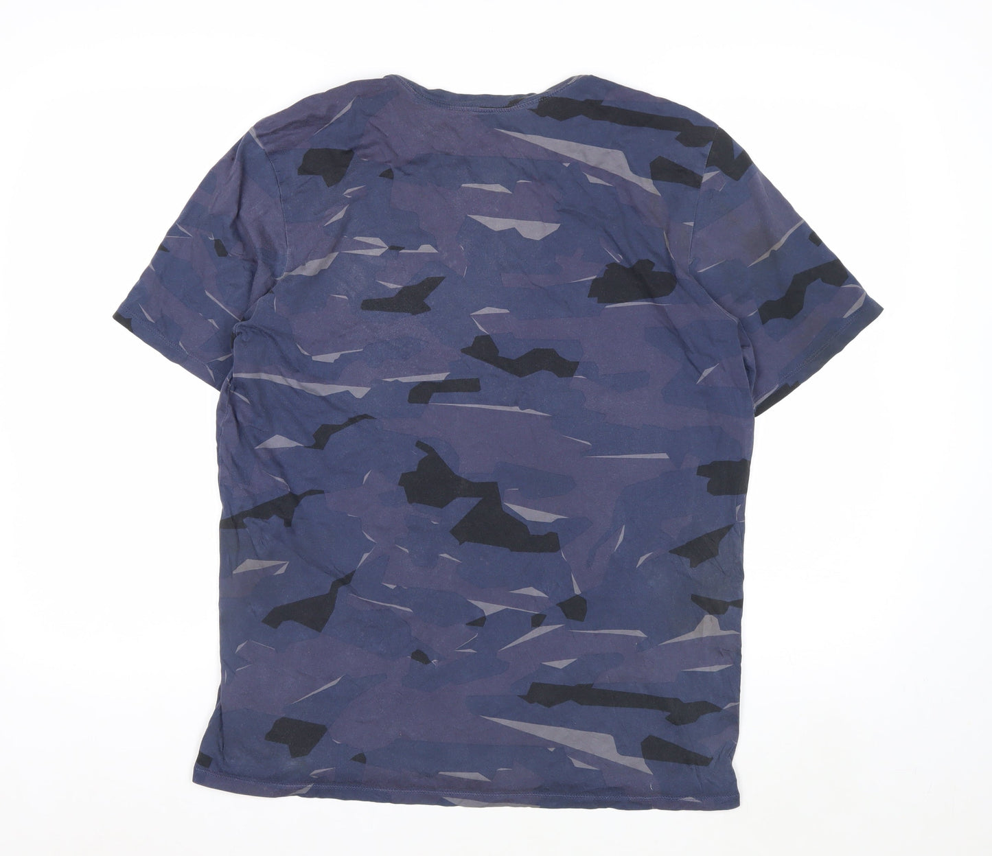 Nike Men's Blue Camouflage Athletic Fit Cotton T-Shirt Size S