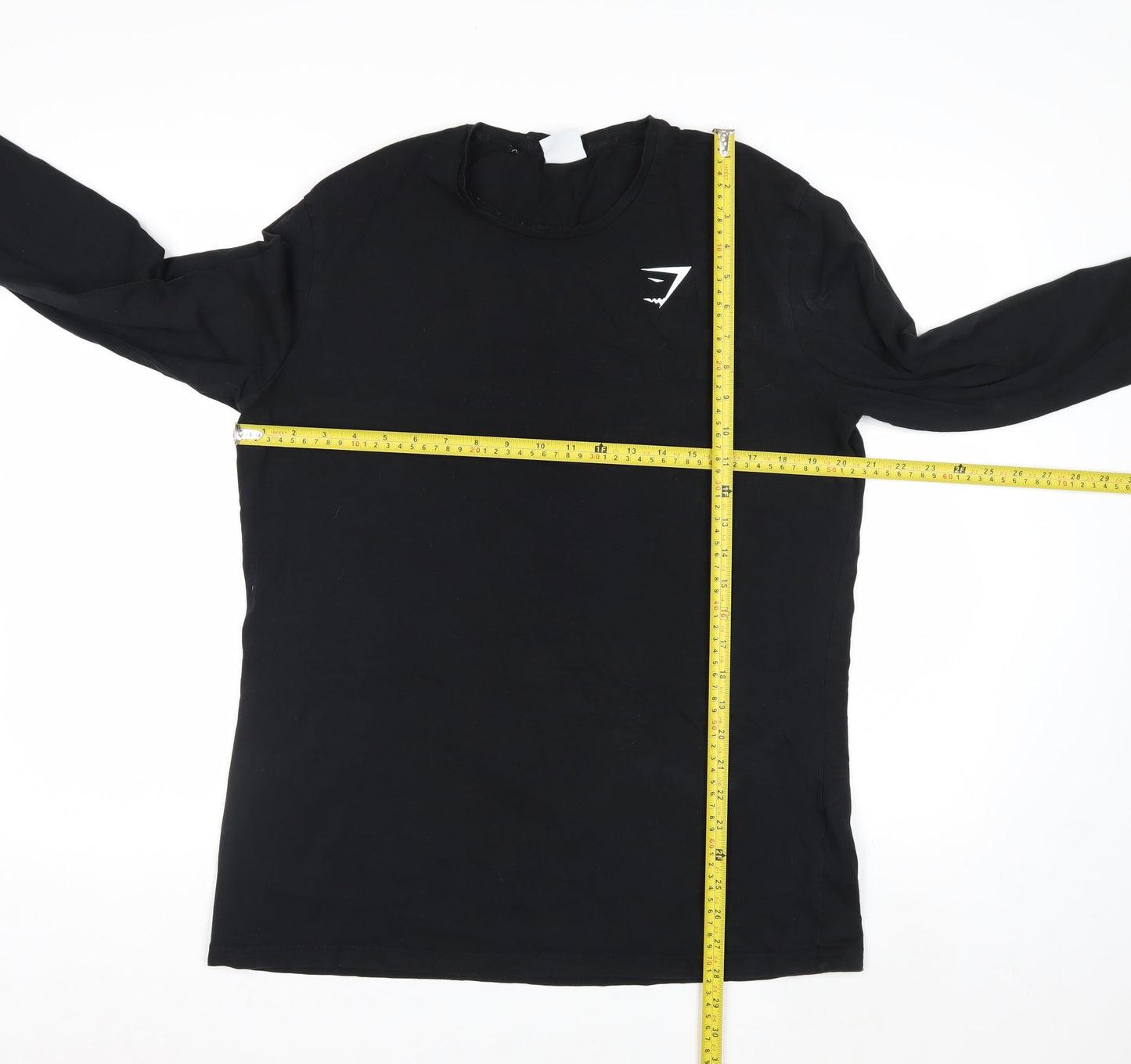 Gymshark Men Black Long Sleeve Slim Fit Casual Top L