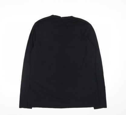 Gymshark Men Black Long Sleeve Slim Fit Casual Top L