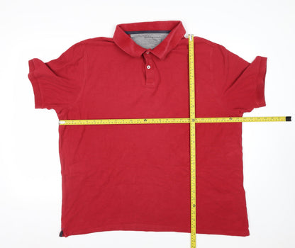 Modern Essentials Men's Red Pure Cotton Piqué Polo Shirt XXXL Regular Fit