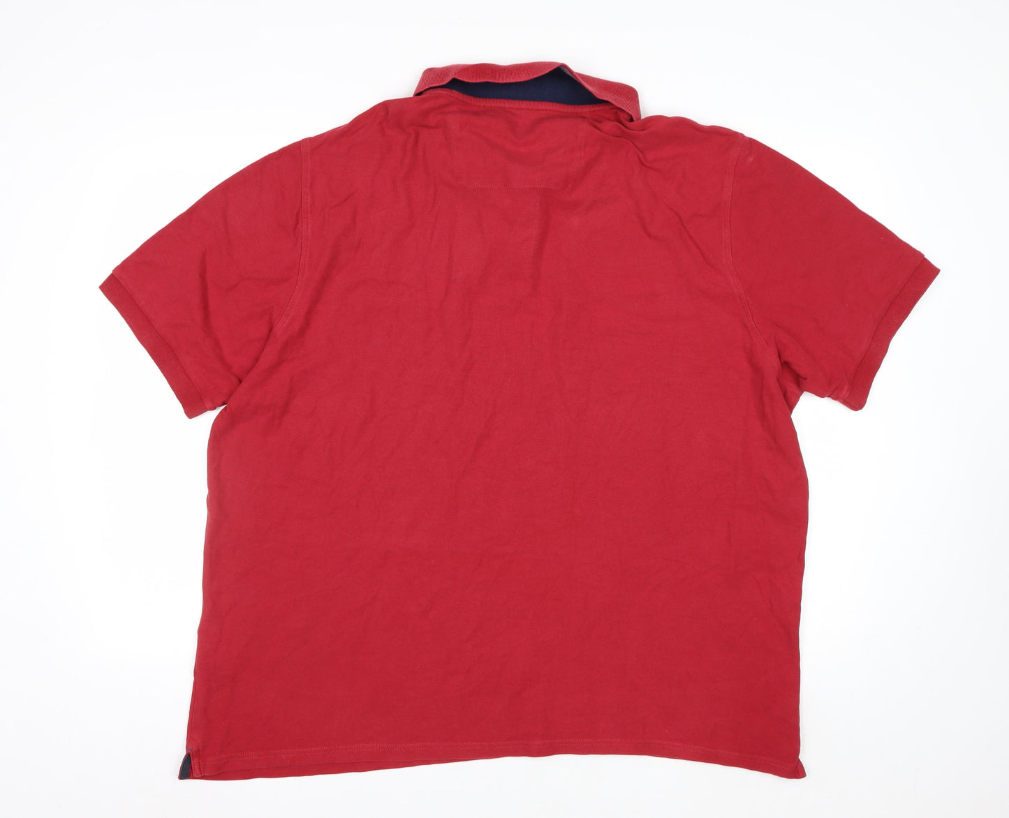 Modern Essentials Men's Red Pure Cotton Piqué Polo Shirt XXXL Regular Fit