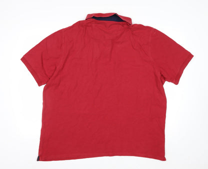 Modern Essentials Men's Red Pure Cotton Piqué Polo Shirt XXXL Regular Fit