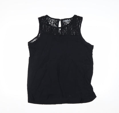 Studio Women’s Black Lace Sleeveless Camisole Blouse Size 16