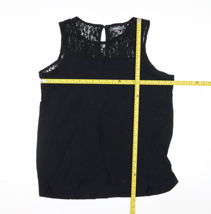 Studio Women’s Black Lace Sleeveless Camisole Blouse Size 16