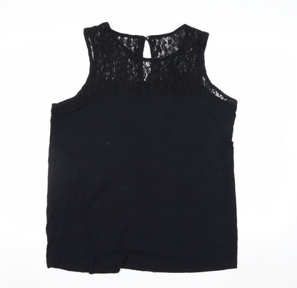 Studio Women’s Black Lace Sleeveless Camisole Blouse Size 16