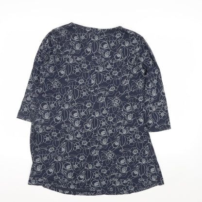 Seasalt Cornwall Women’s Blue Floral Tunic Top Size 14 Cotton Blend