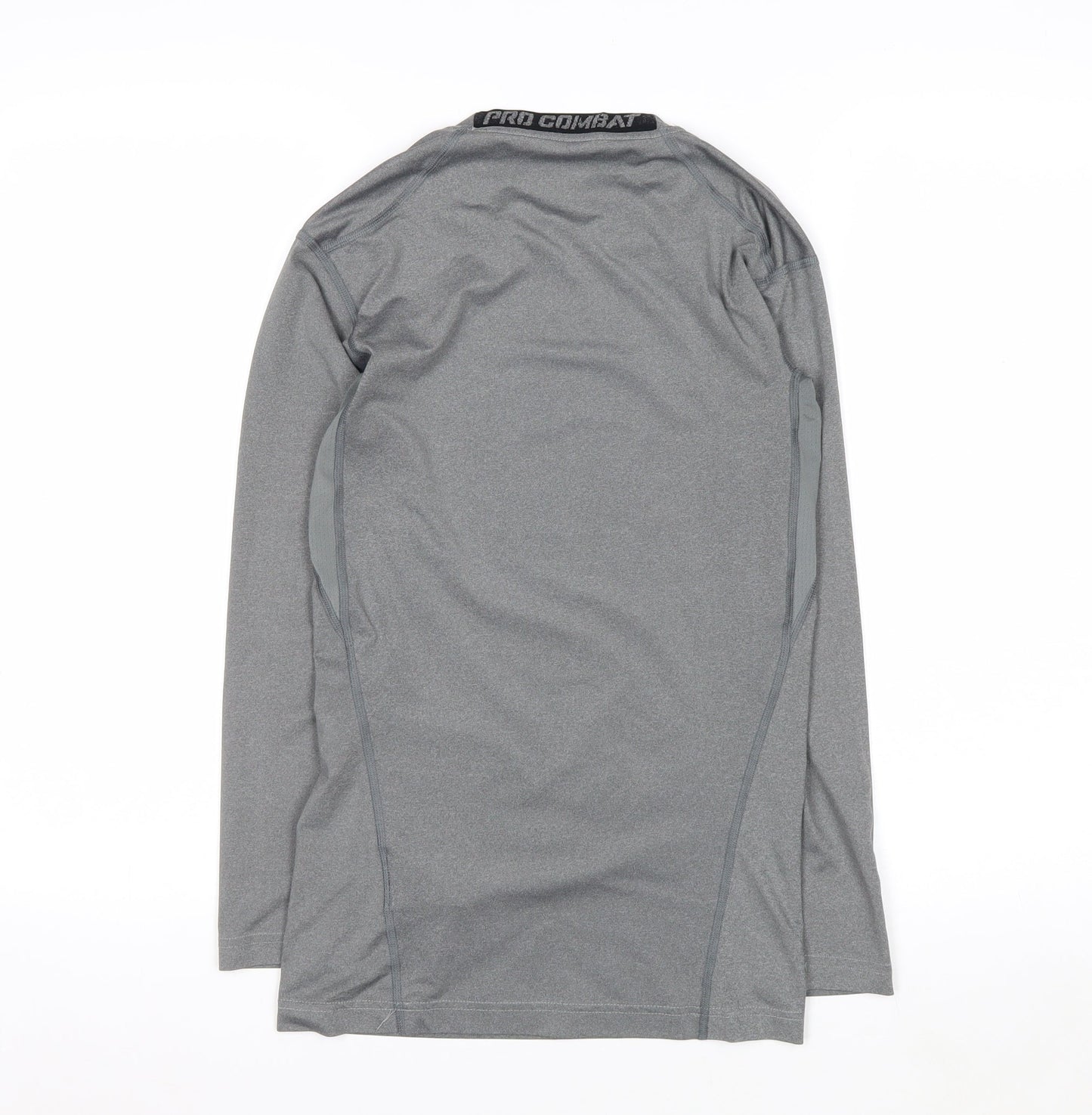 Nike Men's Grey Pro Combat Dri-FIT Compression Long Sleeve Top S