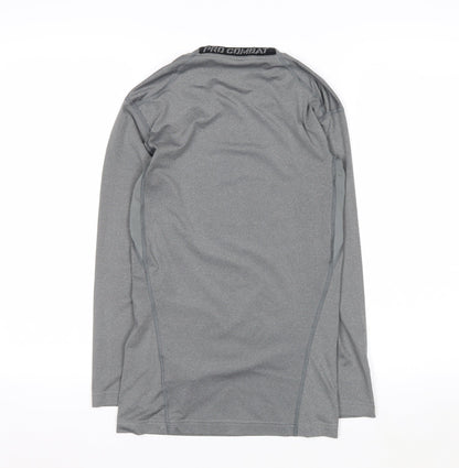 Nike Men's Grey Pro Combat Dri-FIT Compression Long Sleeve Top S