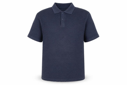 Jack & Jones Men’s Blue Textured Short Sleeve Polo Shirt M