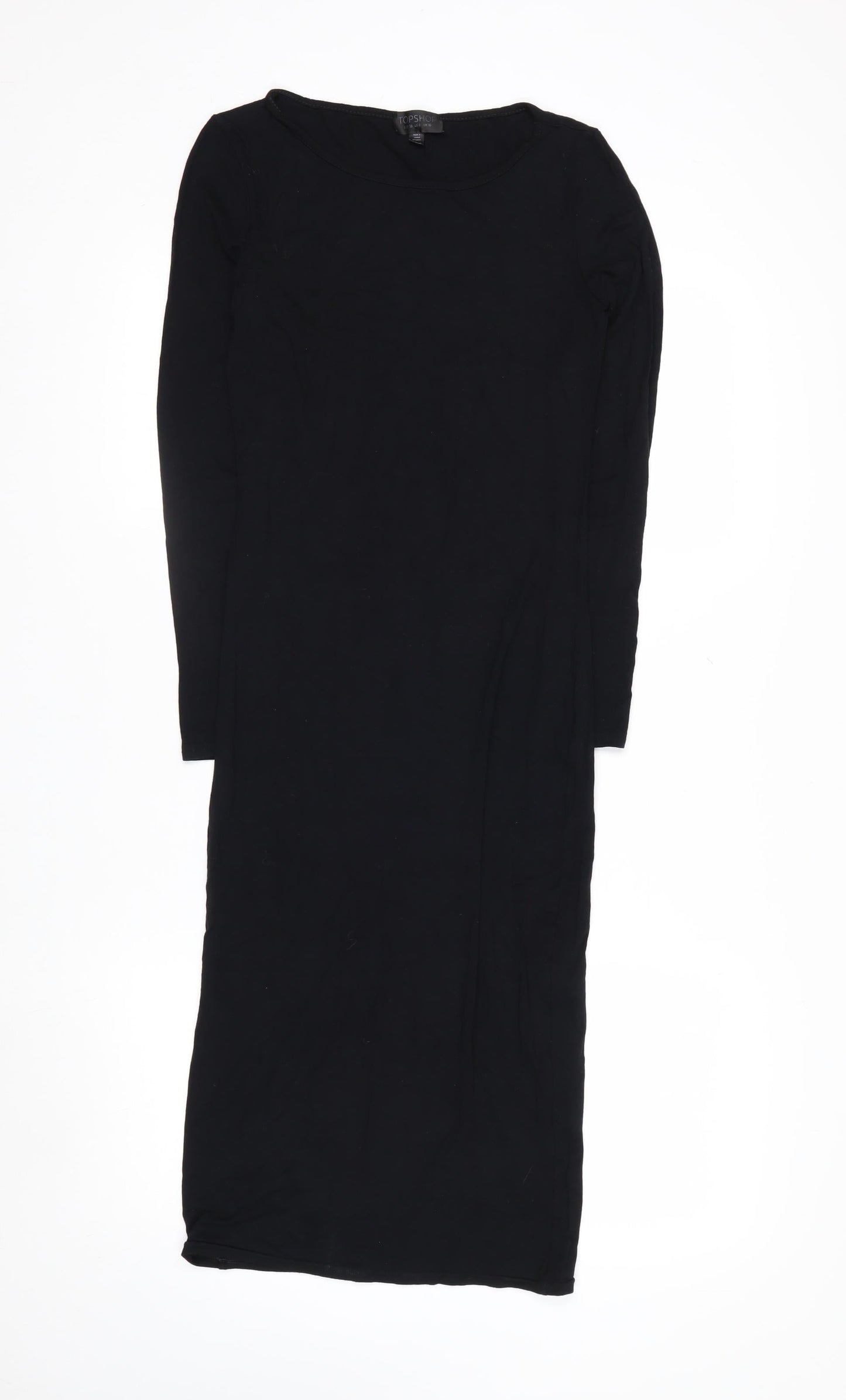 Topshop Women Black Size 10 Bodycon Long Sleeve Midi Dress
