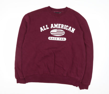 SMI Properties Men's Burgundy All American Graphic Crew Neck Sweatshirt XL