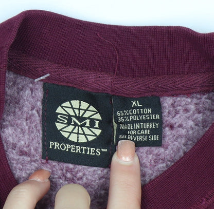 SMI Properties Men's Burgundy All American Graphic Crew Neck Sweatshirt XL