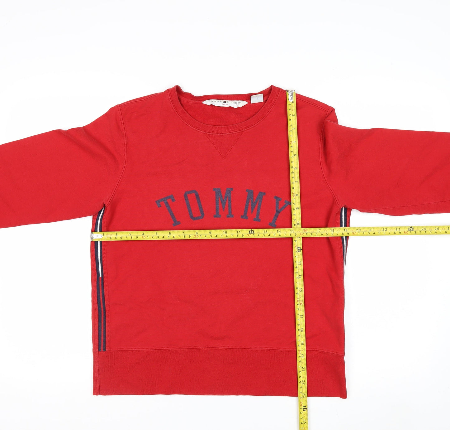 Tommy Hilfiger Jeans Red Cotton Crew Neck Sweatshirt Women M