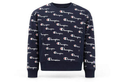Champion Men's Blue Small Reverse Weave Logo Pullover Jumper