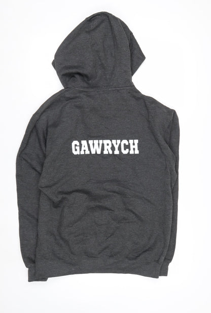 Pennant Men's Grey Hooded Pullover Jumper Small Graphic College Style