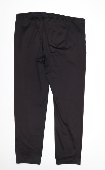Adidas Men's Black Size L Track Pants Joggers with Zip Pockets