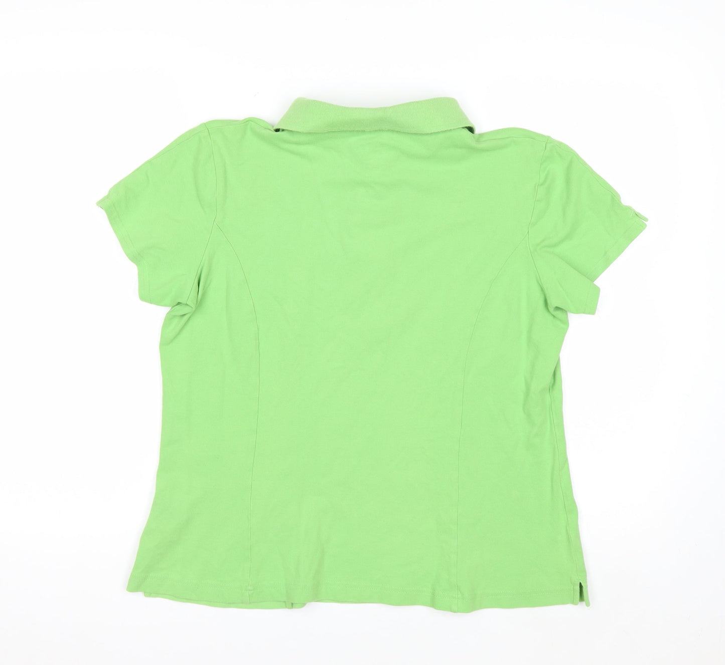 Lee Riders Women's Green Polo Shirt Size L Cotton Stretch