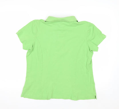 Lee Riders Women's Green Polo Shirt Size L Cotton Stretch