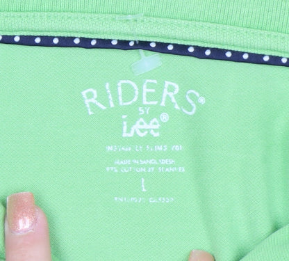 Lee Riders Women's Green Polo Shirt Size L Cotton Stretch