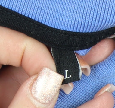 Diesel Men's Blue Cotton Polo Shirt Size L Regular Fit