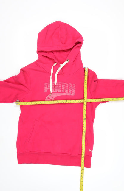 Puma Womens Pink Pullover Hoodie Size 14 Cotton Blend Sweatshirt