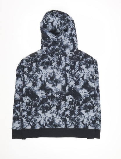 Champion Men's Blue Tie-Dye Pullover Hoodie M Fleece Logo Gymwear
