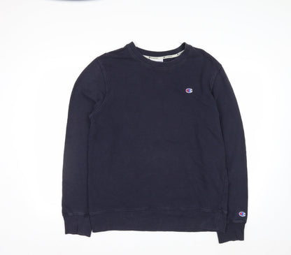 Champion Men's Blue Pullover Sweatshirt L Crew Neck Logo