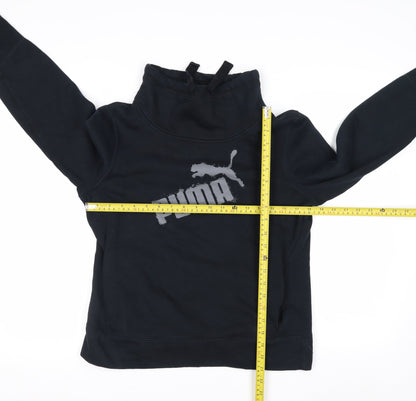 Puma Womens Black Size 12 Pullover Sweatshirt with Logo Print