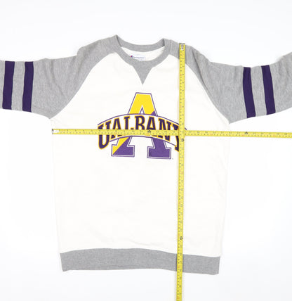 Champion Mens Grey White UAlbany Logo Sweatshirt M Pullover