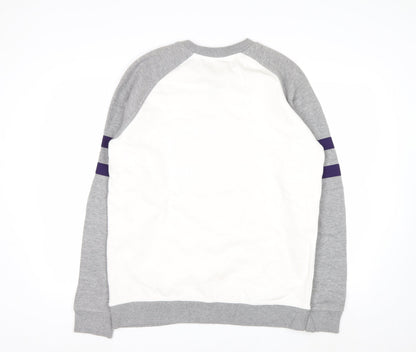 Champion Mens Grey White UAlbany Logo Sweatshirt M Pullover