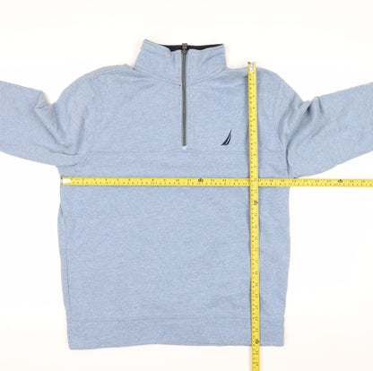 Nautica Men's Blue 1/4 Zip Fleece Sweatshirt Size S Regular Fit