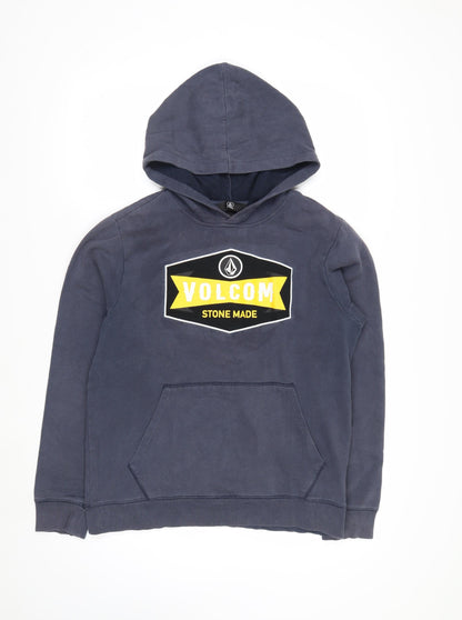 Volcom Teens Blue Pullover Hoodie XL 14Y Graphic Print Fleece