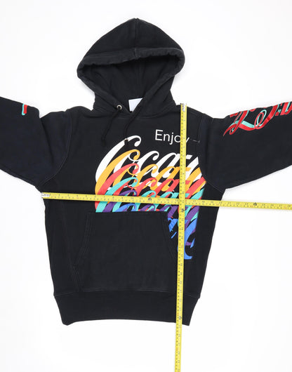 Champion Men's Black Small Pullover Hoodie Coca-Cola Graphic Print