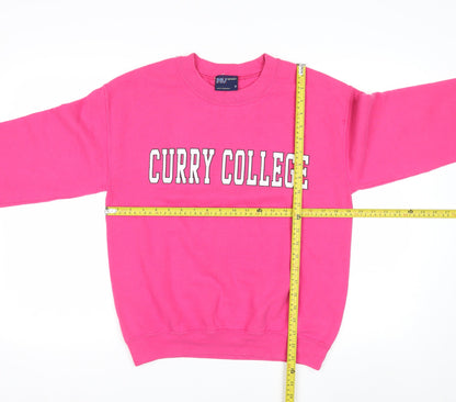 MV Sport Womens Pink Curry College Pullover Sweatshirt Size S