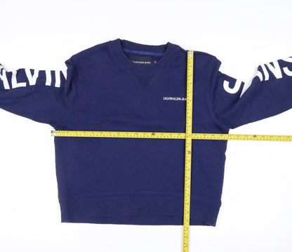 Calvin Klein Jeans Men's Blue Logo Pullover Sweatshirt Size M